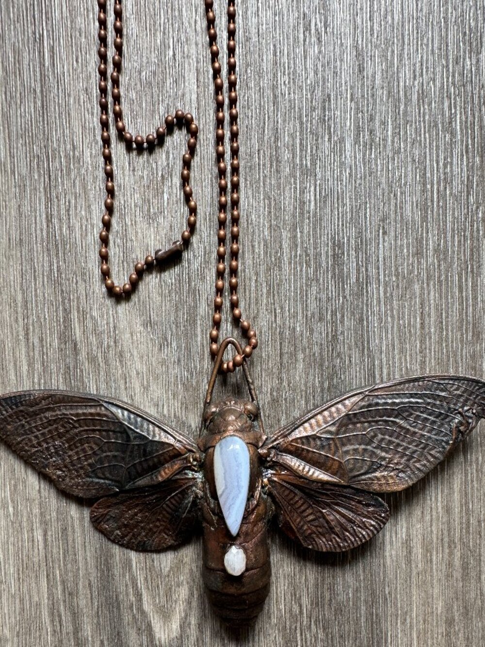 Giant Electroformed Cicada Statement Necklace